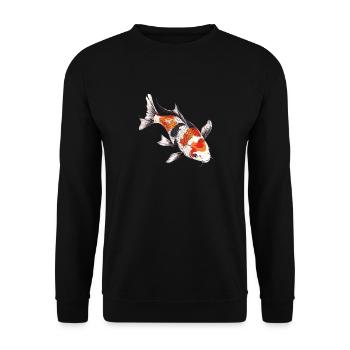 Koi Koi Carp - Unisex Sweatshirt - black - Front - Alina (178cm) & Michal (187cm)