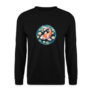 Koi Koi Carp - Unisex Sweatshirt - black - Front - Alina (178cm) & Michal (187cm)