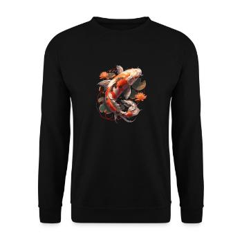 Koi Koi Carpe - Sweat-shirt Unisexe - noir - Devant - Alina (178cm) & Michal (187cm)