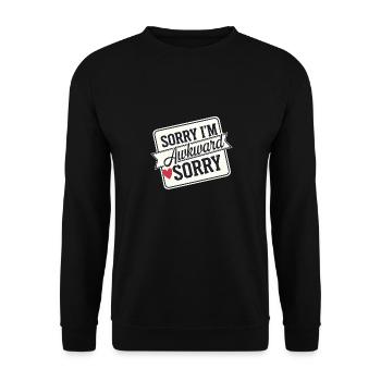 Sorry I'm Awkward Sorry 20 - Unisex Pullover - Schwarz - Vorne - Alina (178cm) & Michal (187cm)