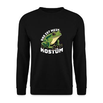 Karneval Party Frösche DAS IST MEIN FROSCHKOSTÜM - Unisex Pullover - Schwarz - Vorne - Alina (178cm) & Michal (187cm)