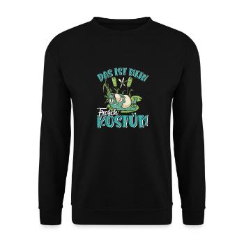 Karneval Party Frösche DAS IST MEIN FROSCHKOSTÜM - Unisex Pullover - Schwarz - Vorne - Alina (178cm) & Michal (187cm)