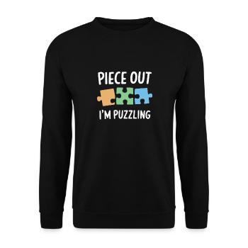Nur noch ein Teil, ich verspreche ein lustiges Puzzle - Unisex Pullover - Schwarz - Vorne - Alina (178cm) & Michal (187cm)