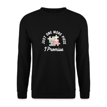 Nur noch ein Teil, ich verspreche ein lustiges Puzzle - Unisex Pullover - Schwarz - Vorne - Alina (178cm) & Michal (187cm)