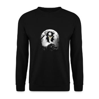 Engel Spirituell Schutzengel himmlisch Natur - Unisex Pullover - Schwarz - Vorne - Alina (178cm) & Michal (187cm)