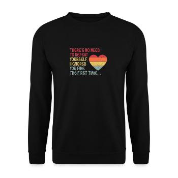 Il n’est pas nécessaire de se répéter - Sweat-shirt Unisexe - noir - Devant - Alina (178cm) & Michal (187cm)
