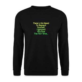 Il n’est pas nécessaire de se répéter - Sweat-shirt Unisexe - noir - Devant - Alina (178cm) & Michal (187cm)
