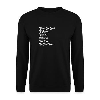Il n’est pas nécessaire de se répéter - Sweat-shirt Unisexe - noir - Devant - Alina (178cm) & Michal (187cm)