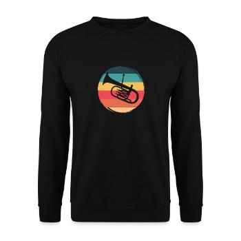 Joueur de tuba Amateur de musique rétro - Sweat-shirt Unisexe - noir - Devant - Alina (178cm) & Michal (187cm)