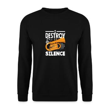 Tubiste I Destroy The Silence - Sweat-shirt Unisexe - noir - Devant - Alina (178cm) & Michal (187cm)