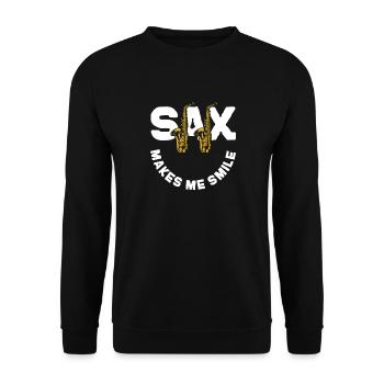 Saxophone Pun Sax Makes Me Smile - Unisex Sweatshirt - black - Front - Alina (178cm) & Michal (187cm)