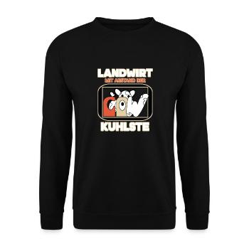 Coolest farmer cow - Unisex Sweatshirt - black - Front - Alina (178cm) & Michal (187cm)