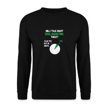 Email Internet marketing Will talk about Funny Quo - Sweat-shirt Unisexe - noir - Devant - Alina (178cm) & Michal (187cm)