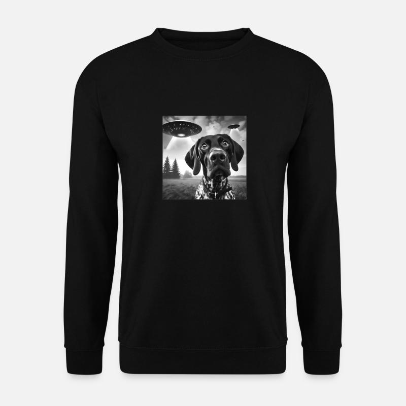 Deutsch Kurzhaar Zeiger Lustig Sci-Fi Grafik Se - Unisex Pullover - Schwarz