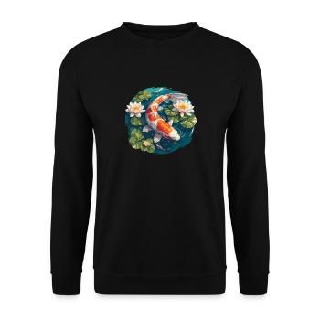 Koi Koi Carpe - Sweat-shirt Unisexe - noir - Devant - Alina (178cm) & Michal (187cm)