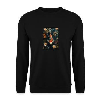 Koi Koi Carp - Unisex Sweatshirt - black - Front - Alina (178cm) & Michal (187cm)