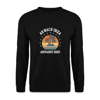 Ibiza Abifahrt 2025 Abitur Klassenreise Abschluss - Unisex Pullover - Schwarz - Vorne - Alina (178cm) & Michal (187cm)