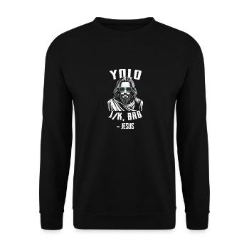 Yolo Jk Brb Jesus Funny Easter Day Bible Vintage C - Unisex Sweatshirt - black - Front - Alina (178cm) & Michal (187cm)