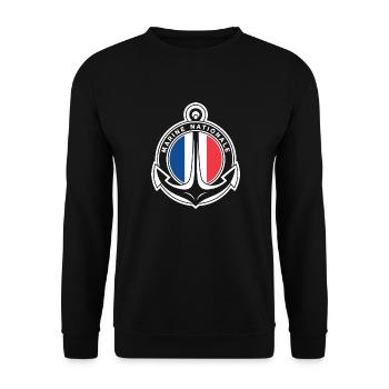 Marine Nationale - Sweat-shirt Unisexe - noir - Devant - Alina (178cm) & Michal (187cm)