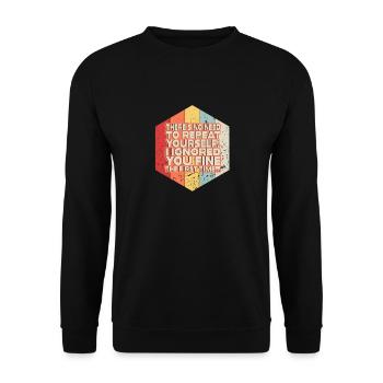 Il n’est pas nécessaire de se répéter - Sweat-shirt Unisexe - noir - Devant - Alina (178cm) & Michal (187cm)