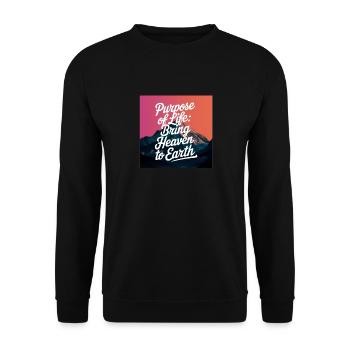 Christliches Sprichwort, Sinn des Lebens - Unisex Pullover - Schwarz - Vorne - Alina (178cm) & Michal (187cm)