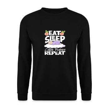 Midwife Eat Sleep Catch Babies Repeat - Unisex Sweatshirt - black - Front - Alina (178cm) & Michal (187cm)