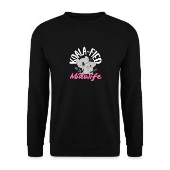Sage-femme Koala-fié Design mignon - Sweat-shirt Unisexe - noir - Devant - Alina (178cm) & Michal (187cm)