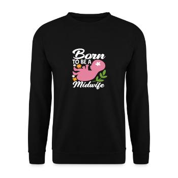 Née pour être sage-femme - Sweat-shirt Unisexe - noir - Devant - Alina (178cm) & Michal (187cm)