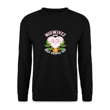 Midwives We help people - Unisex Sweatshirt - black - Front - Alina (178cm) & Michal (187cm)