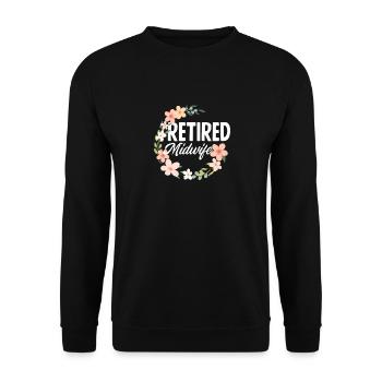 Retirement Midwife Flower Dream - Unisex Sweatshirt - black - Front - Alina (178cm) & Michal (187cm)