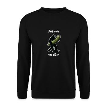Restez calme et continuez à aller à l’aneth. Cornichon Aneth Bigfoot Sasquat - Sweat-shirt Unisexe - noir - Devant - Alina (178cm) & Michal (187cm)