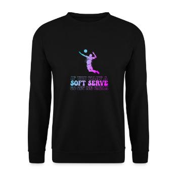 Wenn Sie ein Softeis wollen, holen Sie sich Eis - Unisex Pullover - Schwarz - Vorne - Alina (178cm) & Michal (187cm)