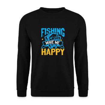 La pêche me rend heureux - Sweat-shirt Unisexe - noir - Devant - Alina (178cm) & Michal (187cm)