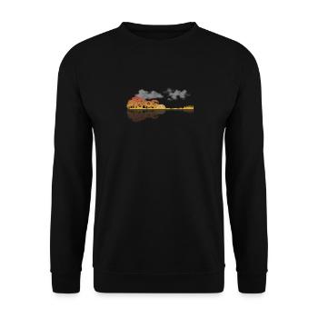Autumn evening landscape with trees and skyline in the - Unisex Sweatshirt - black - Front - Alina (178cm) & Michal (187cm)