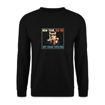 New Year Old Me Perfection Cats Humor - Unisex Sweatshirt - black - Front - Alina (178cm) & Michal (187cm)