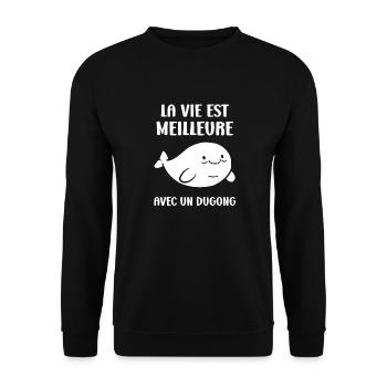 Dugong - Unisex Sweatshirt - black - Front - Alina (178cm) & Michal (187cm)