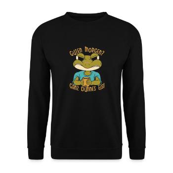 Karneval Kostüm GUTEN MORGEN? GANZ DÜNNES EIS - Unisex Pullover - Schwarz - Vorne - Alina (178cm) & Michal (187cm)