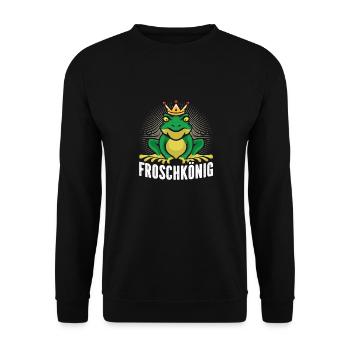 FROSCHKÖNIG Karneval Kostüm Frösche Fasching - Unisex Pullover - Schwarz - Vorne - Alina (178cm) & Michal (187cm)