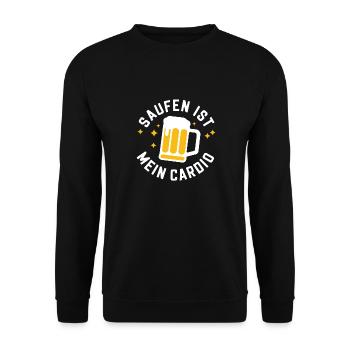 Drinking is my cardio - Unisex Sweatshirt - black - Front - Alina (178cm) & Michal (187cm)