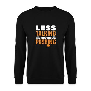 Less Talking More Pushing Sewer System Septic Tank - Unisex Pullover - Schwarz - Vorne - Alina (178cm) & Michal (187cm)