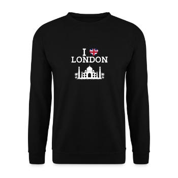I Love London Taj Mahal Cool Paris France Flag - Unisex Sweatshirt - black - Front - Alina (178cm) & Michal (187cm)