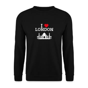 I Love London Taj Mahal Fun Cool Paris France Drapeau - Sweat-shirt Unisexe - noir - Devant - Alina (178cm) & Michal (187cm)