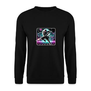 Ninja Samurai Anime Gamer Sci-Fi Futuristic manga - Unisex Sweatshirt - black - Front - Alina (178cm) & Michal (187cm)