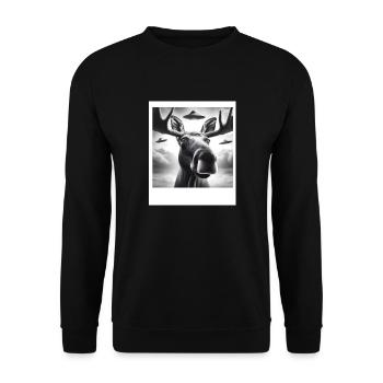orignal drôle selfie graphique avec des ovnis extraterrestres étranges - Sweat-shirt Unisexe - noir - Devant - Alina (178cm) & Michal (187cm)