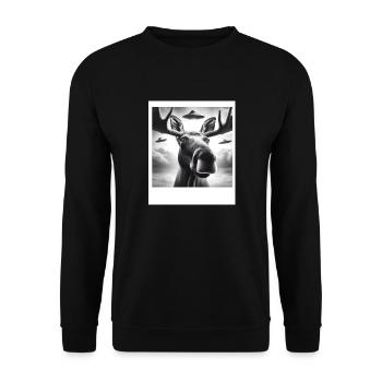 orignal drôle selfie graphique avec des ovnis extraterrestres étranges - Sweat-shirt Unisexe - noir - Devant - Alina (178cm) & Michal (187cm)