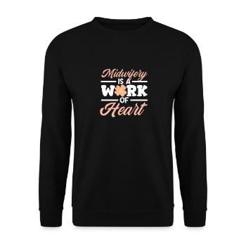 Profession de sage-femme : La profession de sage-femme est un travail de cœur - Sweat-shirt Unisexe - noir - Devant - Alina (178cm) & Michal (187cm)
