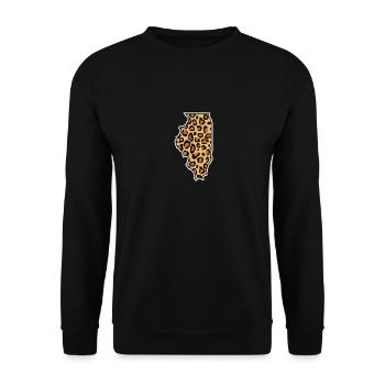illinois imprimé léopard États-Unis État américain - Sweat-shirt Unisexe - noir - Devant - Alina (178cm) & Michal (187cm)