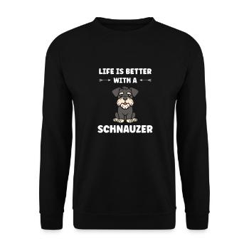 Schnauzer - Unisex Pullover - Schwarz - Vorne - Alina (178cm) & Michal (187cm)