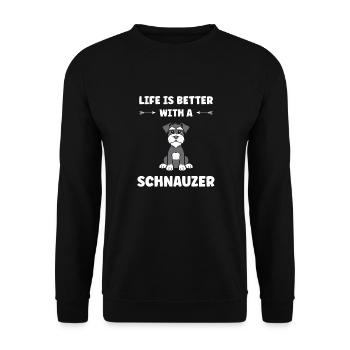 Schnauzer - Unisex Pullover - Schwarz - Vorne - Alina (178cm) & Michal (187cm)
