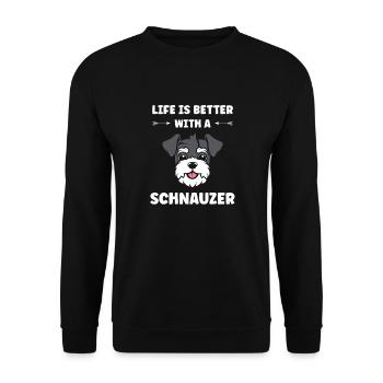 Schnauzer - Unisex Pullover - Schwarz - Vorne - Alina (178cm) & Michal (187cm)